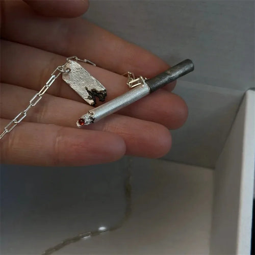 Burnt Signal Necklace front view — Oryn Laeth