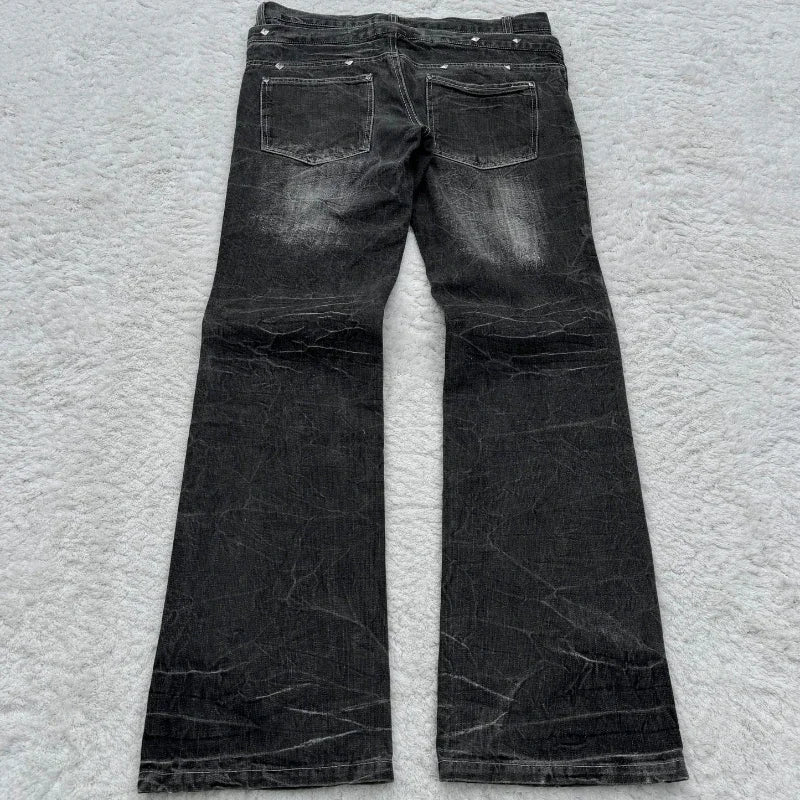Distressed Lace Denim front view — Oryn Laeth