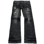 Distressed Lace Denim side view — Oryn Laeth