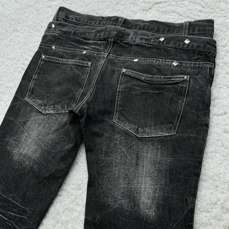 Distressed Lace Denim worn editorial — Oryn Laeth