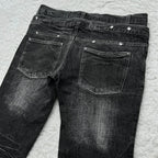 Distressed Lace Denim worn editorial — Oryn Laeth