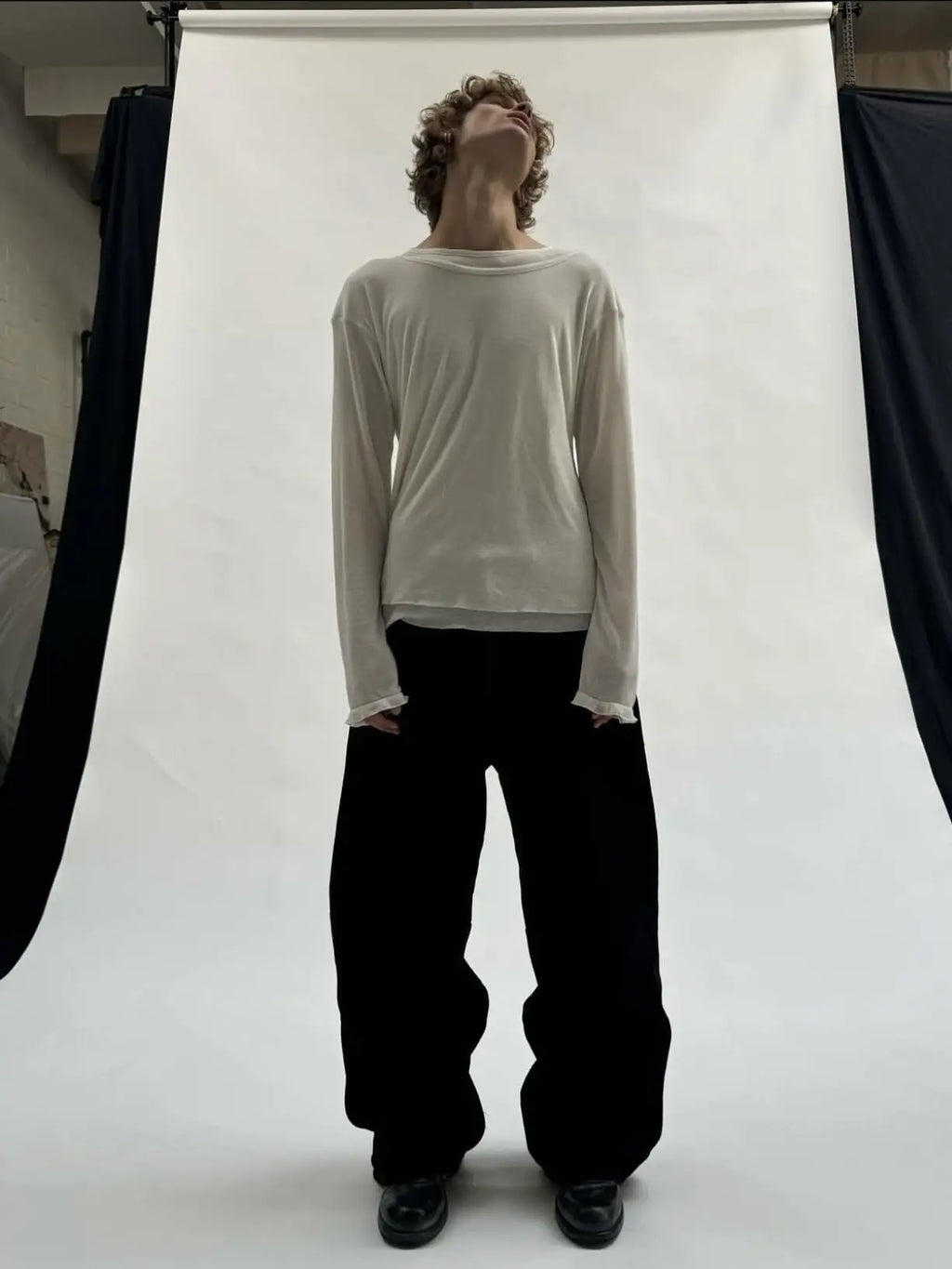 Soft Structure Roundneck Top back view — Oryn Laeth