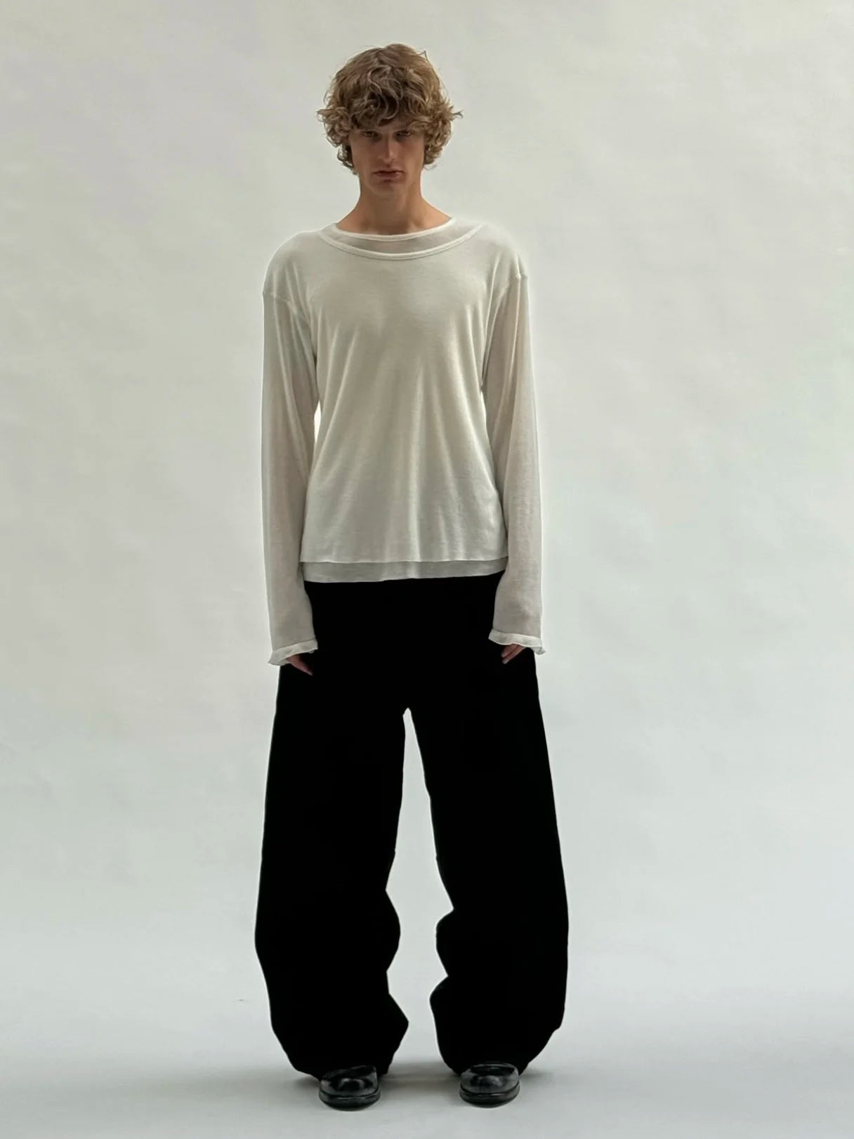 Soft Structure Roundneck Top front view — Oryn Laeth