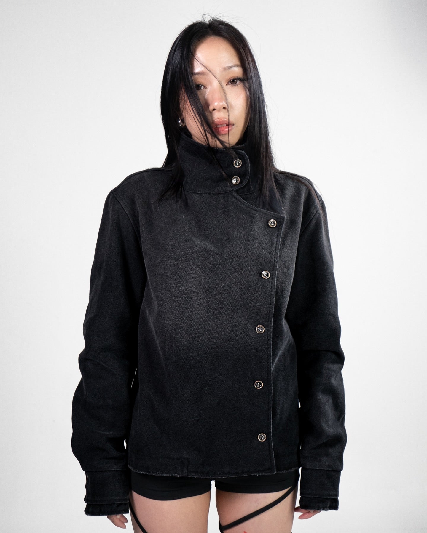 Structured Arc Jacket — Oryn Laeth | Oversized arc silhouette jacket