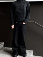 Structured Arc Jacket shoulder detail — Oryn Laeth