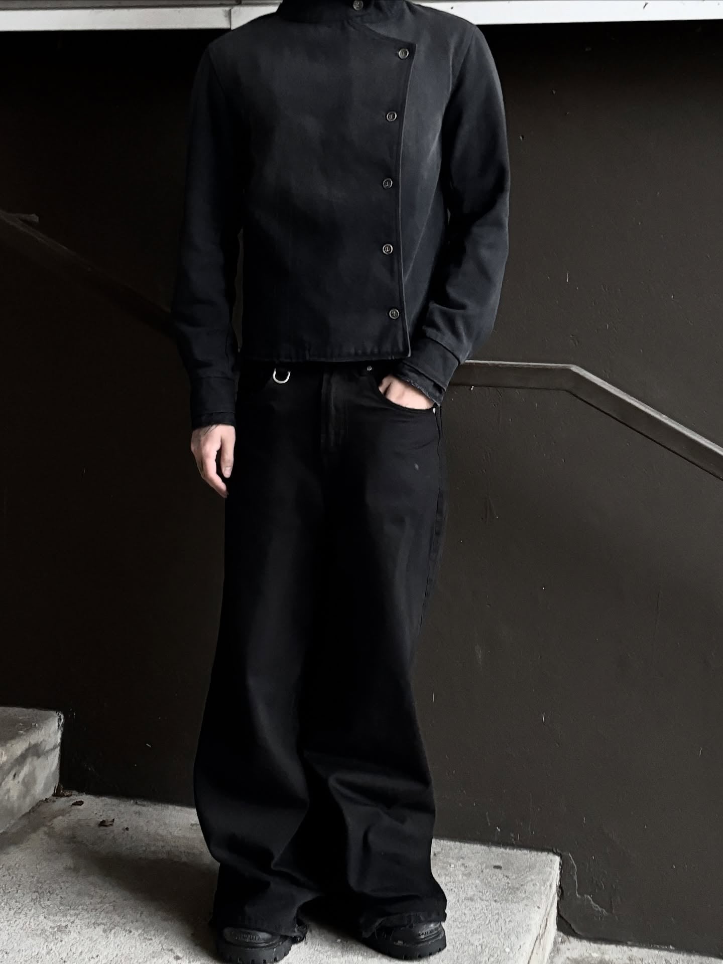 Structured Arc Jacket shoulder detail — Oryn Laeth