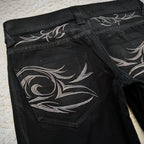 Structured Flare Denim back view — Oryn Laeth