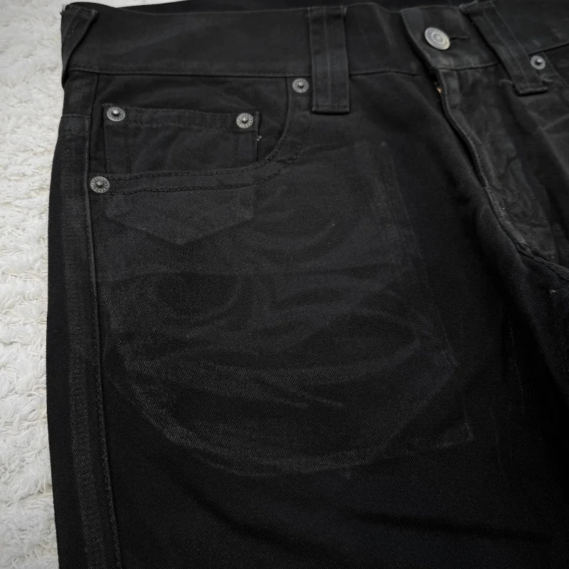Structured Flare Denim side view — Oryn Laeth