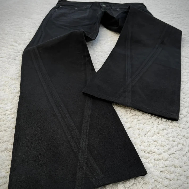 Structured Flare Denim worn editorial — Oryn Laeth