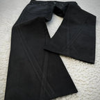 Structured Flare Denim worn editorial — Oryn Laeth