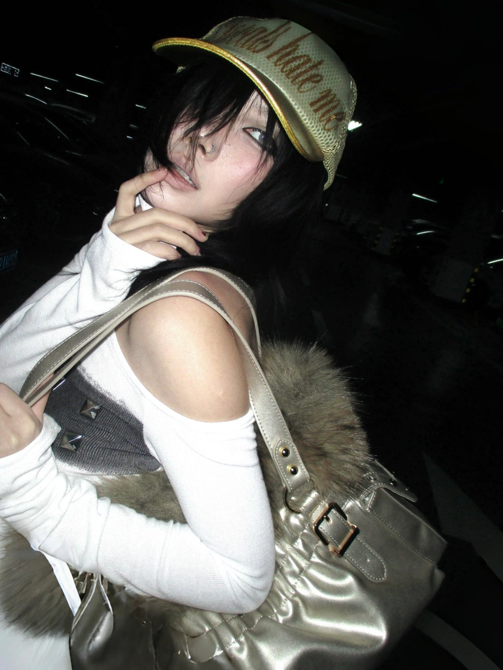 Studded Cross Top worn editorial — Oryn Laeth