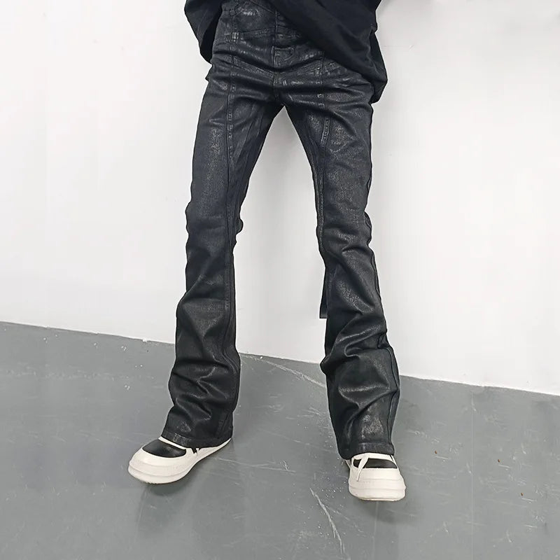 Waxed Structure Pants worn editorial — Oryn Laeth